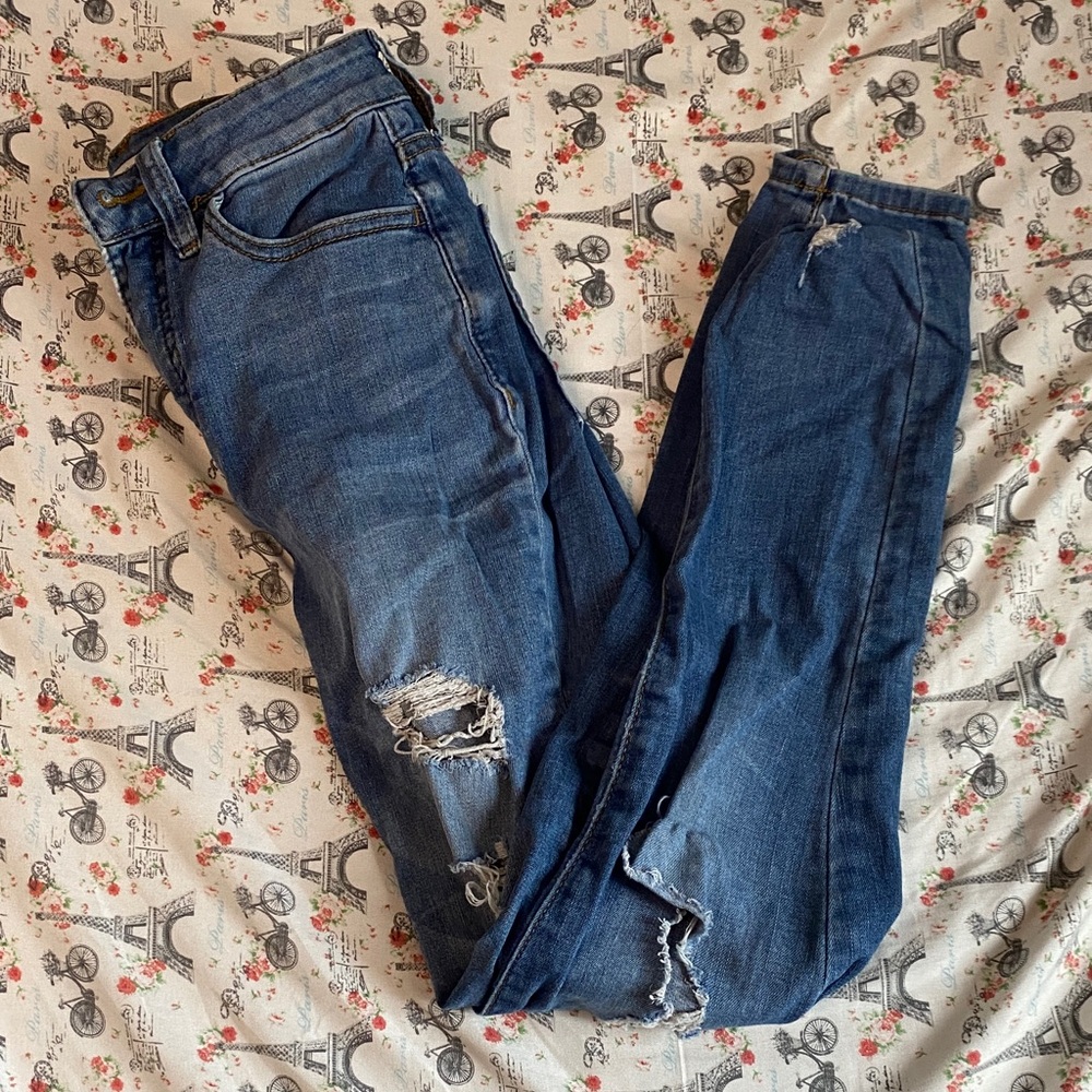 SO Women's Distressed Denim Boyfriend Jeans